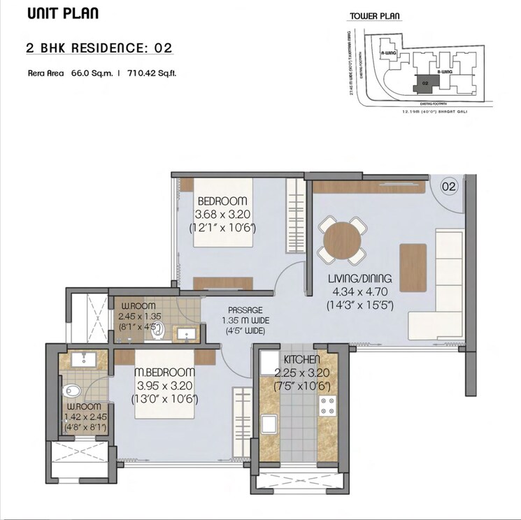 Floor Plan, matunga west 2.5 Bedroom 850 Sq.Ft. Apartment In Matunga West Mumbai 8835585