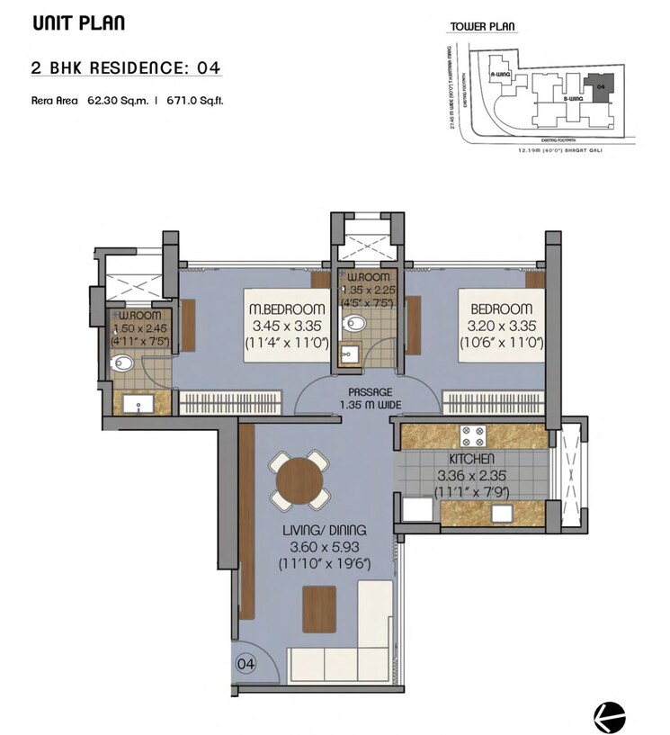 Floor Plan, matunga west 2.5 Bedroom 850 Sq.Ft. Apartment In Matunga West Mumbai 8835585