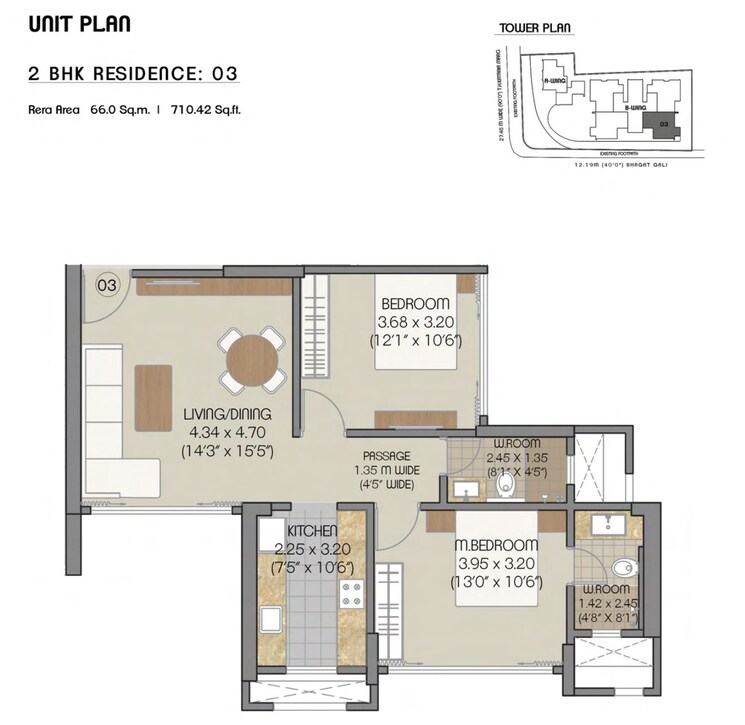 Floor Plan, matunga west 2.5 Bedroom 850 Sq.Ft. Apartment In Matunga West Mumbai 8835585