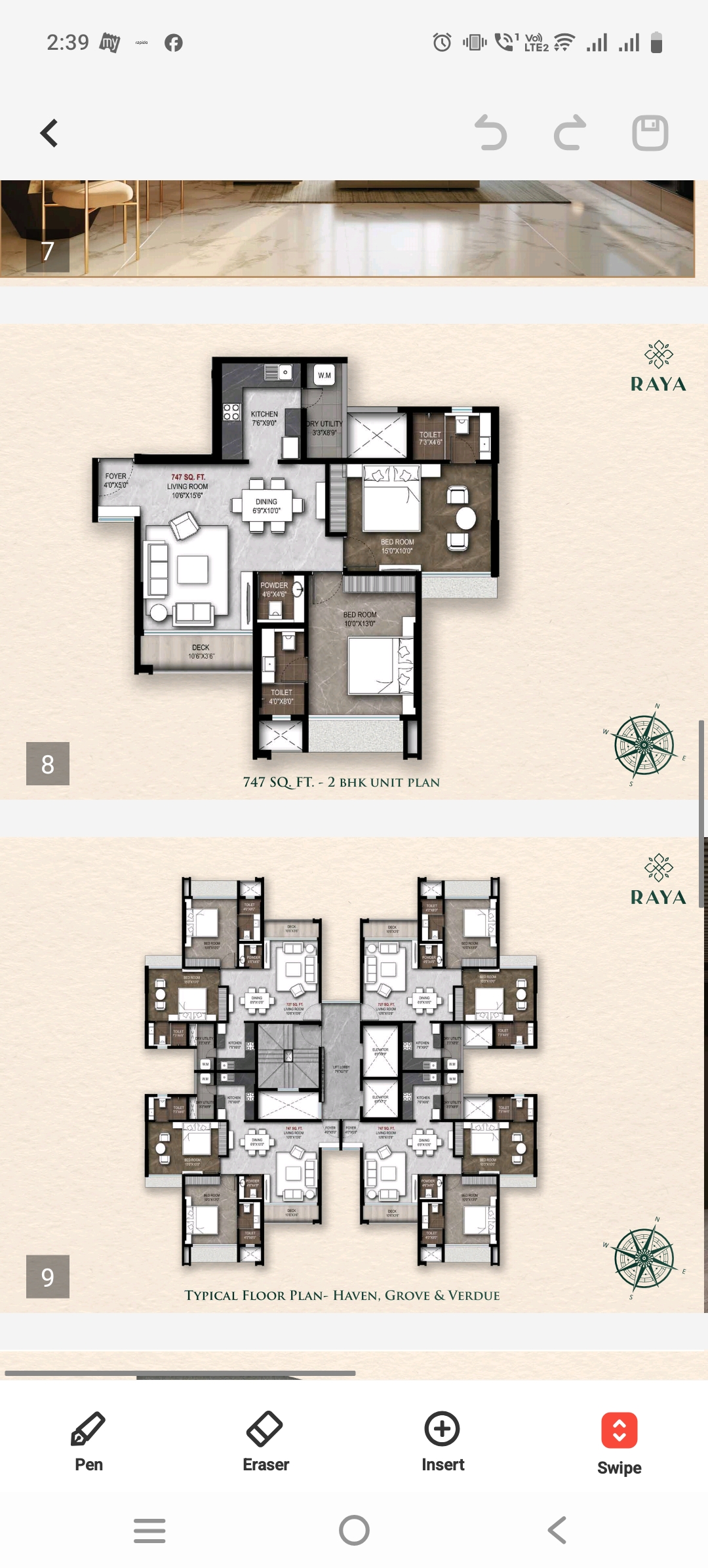 2 BHK + Pooja Room Apartment For Sale in Roswalt Raya