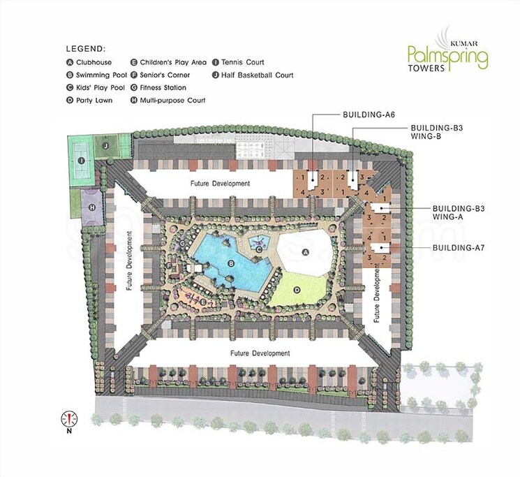 Master Plan, kumar-palmsprings 3 Bedroom 1566 Sq.Ft. Apartment In Undri Pune 8835960