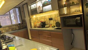Kitchen in 3 BHK Apartment at Hiranandani Meadows, Manpada – for Rent