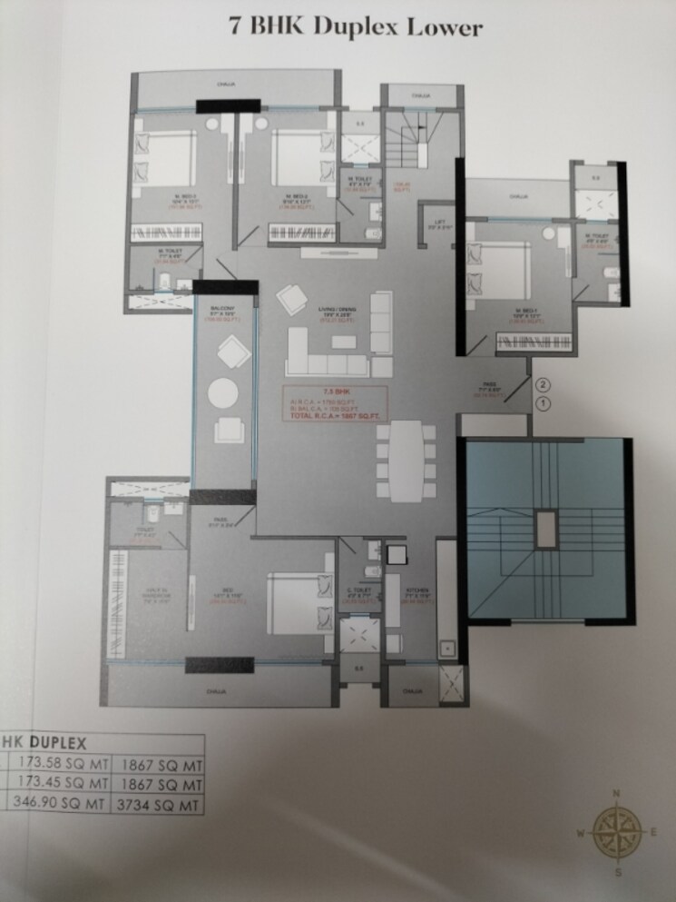 Floor Plan, sumit-kmr-param 2 Bedroom 1046 Sq.Ft. Apartment In Borivali West Mumbai 8838082