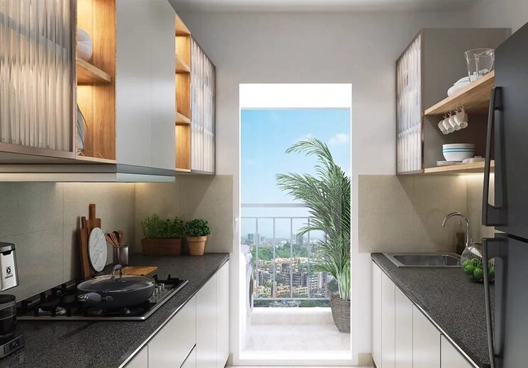 Kitchen, godrej-riviera 2 Bedroom 523 Sq.Ft. Apartment In Ambivali Thane 8838530
