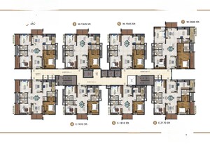 Floor Plan in 3 BHK Apartment at Rajapushpa Regalia, Kokapet – for Sale