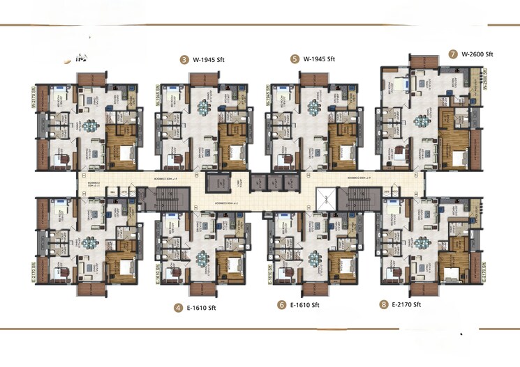Floor Plan, rajapushpa-regalia 3 Bedroom 1610 Sq.Ft. Apartment In Kokapet Hyderabad 8838528