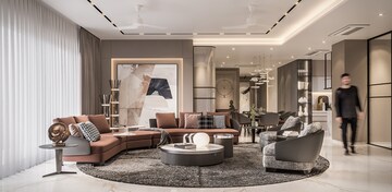 Living Room in 4 BHK Apartment at Vesu – for Sale
