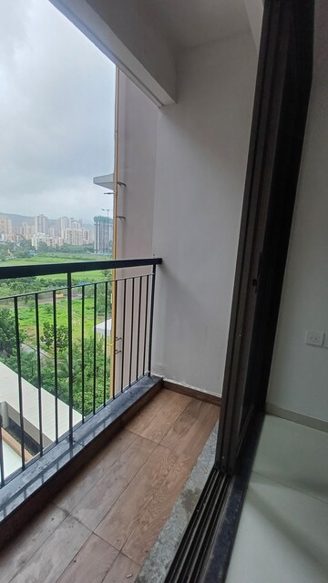 Balcony in 2 BHK Apartment at Runwal Eirene Phase 2, Balkum Pada – for Rent