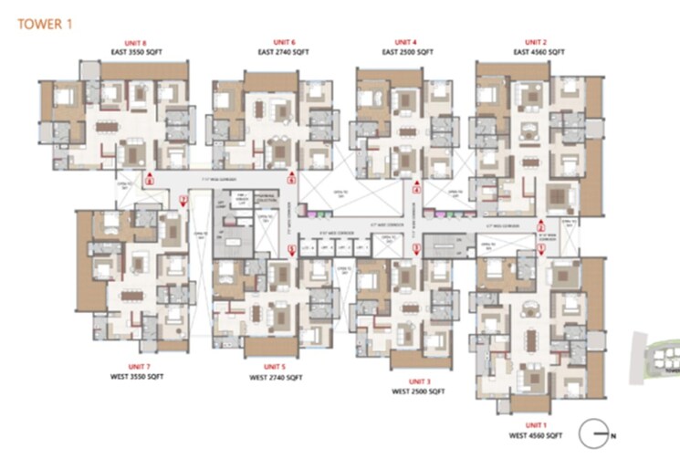 Floor Plan, cybercity-trevita 4 Bedroom 3000 Sq.Ft. Apartment In Kothaguda Hyderabad 8839813