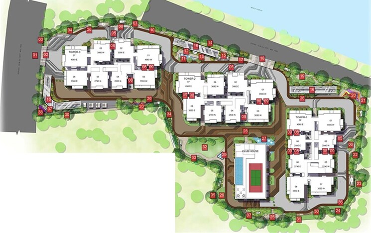 Master Plan, cybercity-trevita 4 Bedroom 3000 Sq.Ft. Apartment In Kothaguda Hyderabad 8839813