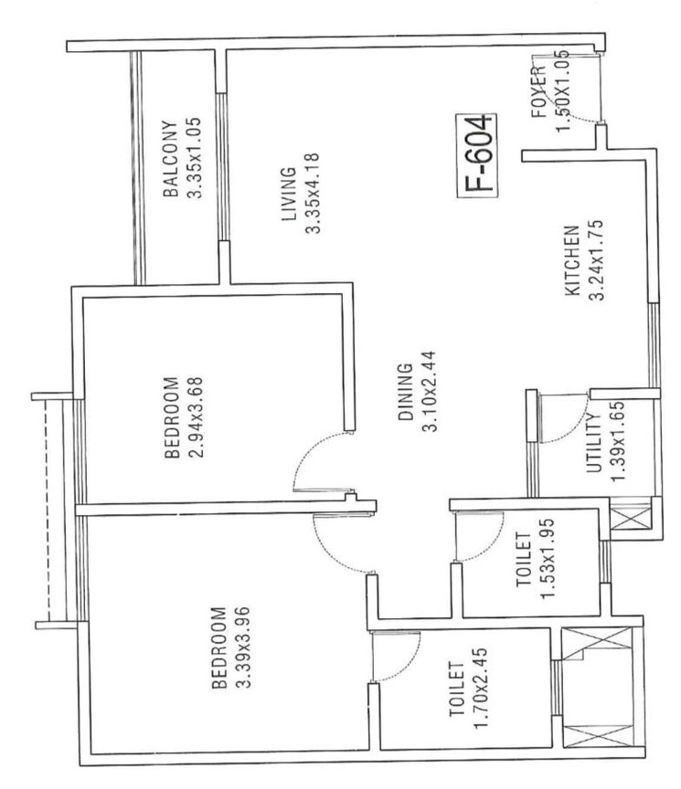 Floor Plan, rohan-upavan 2 Bedroom 1250 Sq.Ft. Apartment In Hennur Bangalore 8839915