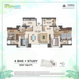 4 BHK Builder Floor For Sale in Chandak Next, Borivali East