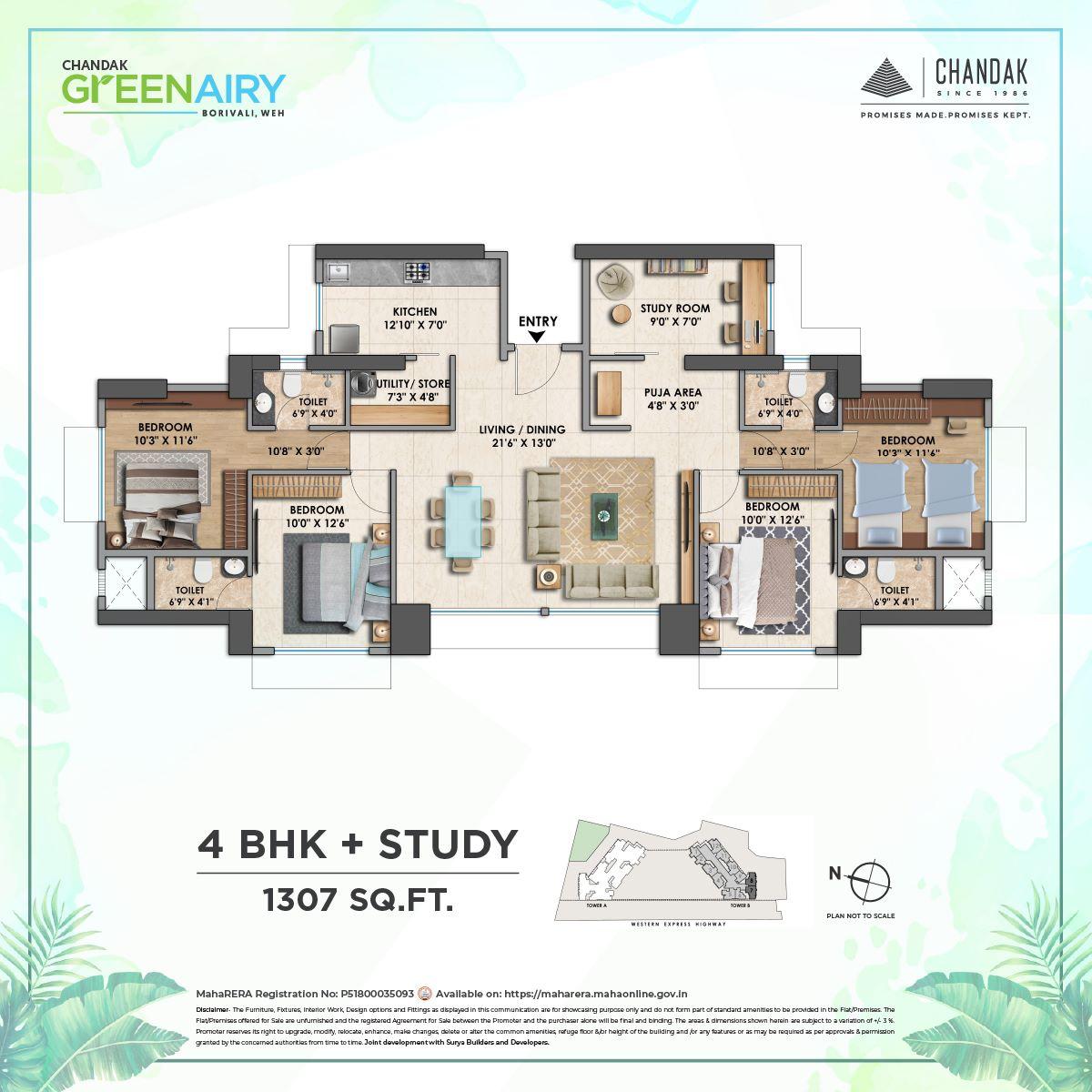 4 BHK + Pooja Room Builder Floor For Sale in Chandak Next