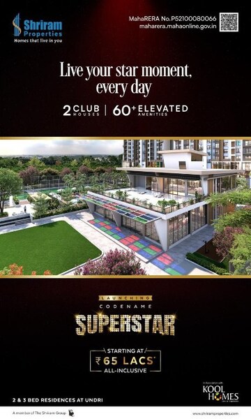  2 BHK Apartment at Shriram The Spectrum, Undri – for Sale