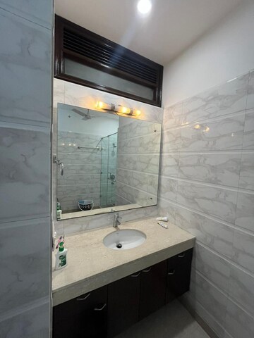 Bathroom in 3 BHK Builder Floor at Ansal Sushant Apartments, Sushant Lok I – for Rent