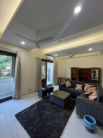 Living Room in 3 BHK Builder Floor at Ansal Sushant Apartments, Sushant Lok I – for Rent