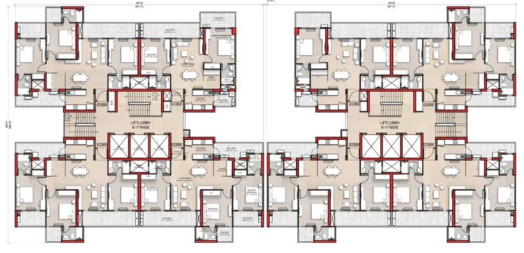 Floor Plan, smart-world-113 3.5 Bedroom 1850 Sq.Ft. Apartment In Sector 113 Gurgaon 8841271