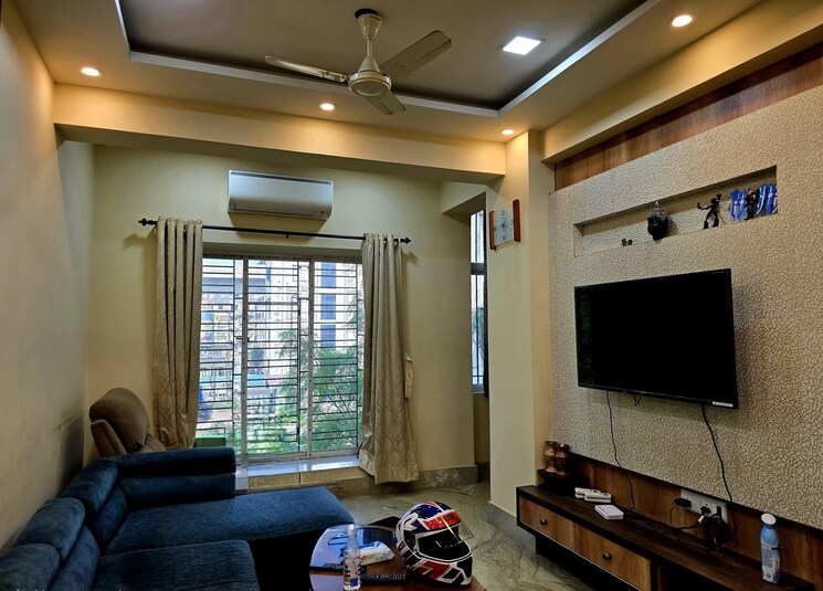 Living Room, sristi-plaza 3 Bedroom 1250 Sq.Ft. Apartment In Chinar Park Kolkata 8841439