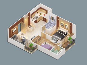 Floor Plan in 2 BHK Apartment at City Home Century One, Theekariya – for Sale