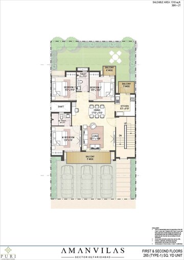 Master Plan in 3 BHK Apartment at Puri Aman Vilas, Sector 89 – for Rent