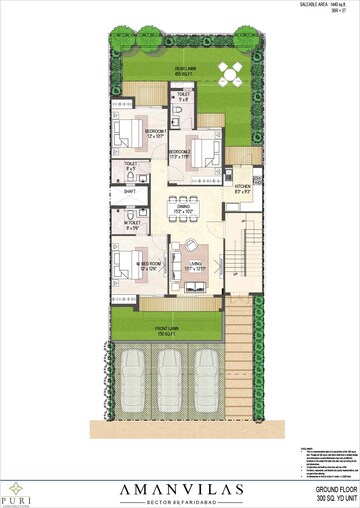 Master Plan in 3 BHK Apartment at Puri Aman Vilas, Sector 89 – for Rent
