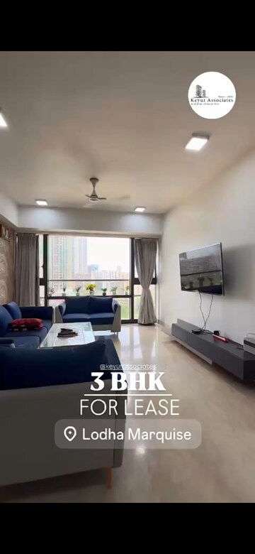 Living Room in 3 BHK Apartment at Lodha Marquise, Worli – for Rent