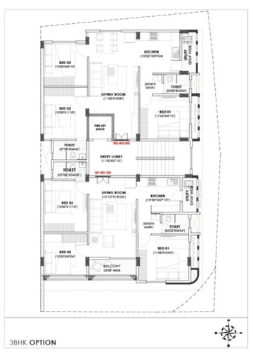 Floor Plan in 3 BHK Apartment at Mahal – for Sale