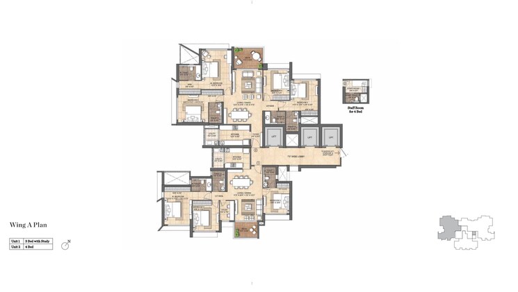 Floor Plan, lodha-mahalaxmi-bellevue 3 Bedroom 1206 Sq.Ft. Apartment In Mahalaxmi Mumbai 8844696