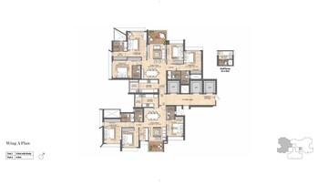 Floor Plan in 4 BHK Apartment at Lodha Mahalaxmi Bellevue, Mahalaxmi – for Sale