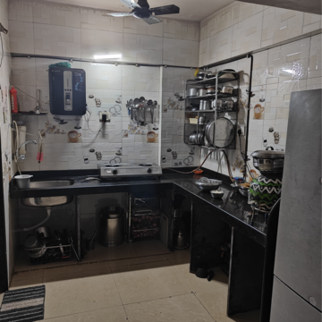 Kitchen in 1 BHK Apartment at Ganga Towers, Kamothe – for Rent
