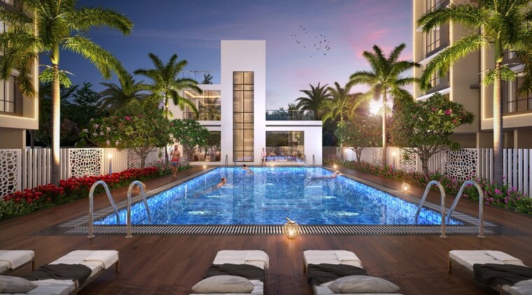 Swimming Pool, la-mer-one 1 Bedroom 320 Sq.Ft. Apartment In Palaspa Navi Mumbai 8846415