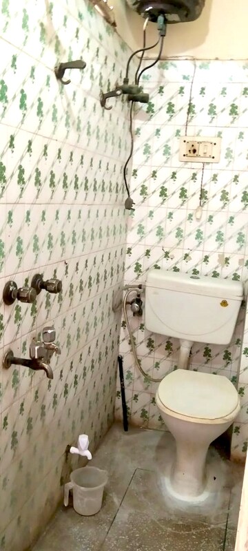 Bathroom in 1 BHK Builder Floor at Mehrauli – for Rent