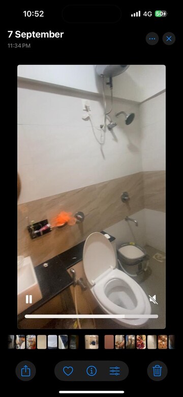 Bathroom in 1 BHK Apartment at Ani Anu Sri Balaji Enclave, Malad West – for Rent