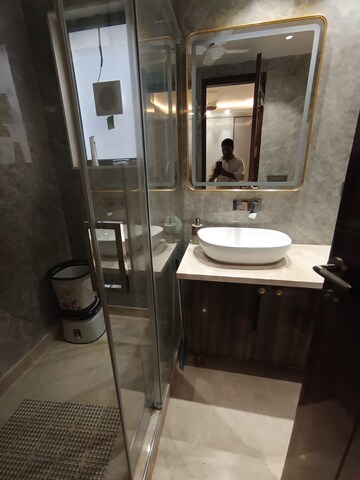 Bathroom in 3 BHK Apartment at Navbharat Apartments, Paschim Vihar – for Rent