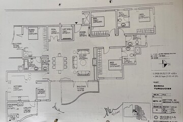 Floor Plan in 4 BHK Apartment at Sobha Turquoise, Halasuru – for Sale