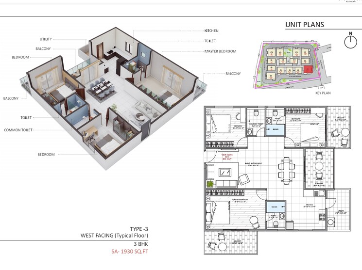 Floor Plan, nizampet 2 Bedroom 1275 Sq.Ft. Apartment In Nizampet Hyderabad 8847261