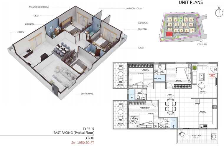 Floor Plan, nizampet 2 Bedroom 1275 Sq.Ft. Apartment In Nizampet Hyderabad 8847261