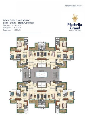 Floor Plan in 3.5 BHK Apartment at Sector 82 – for Rent