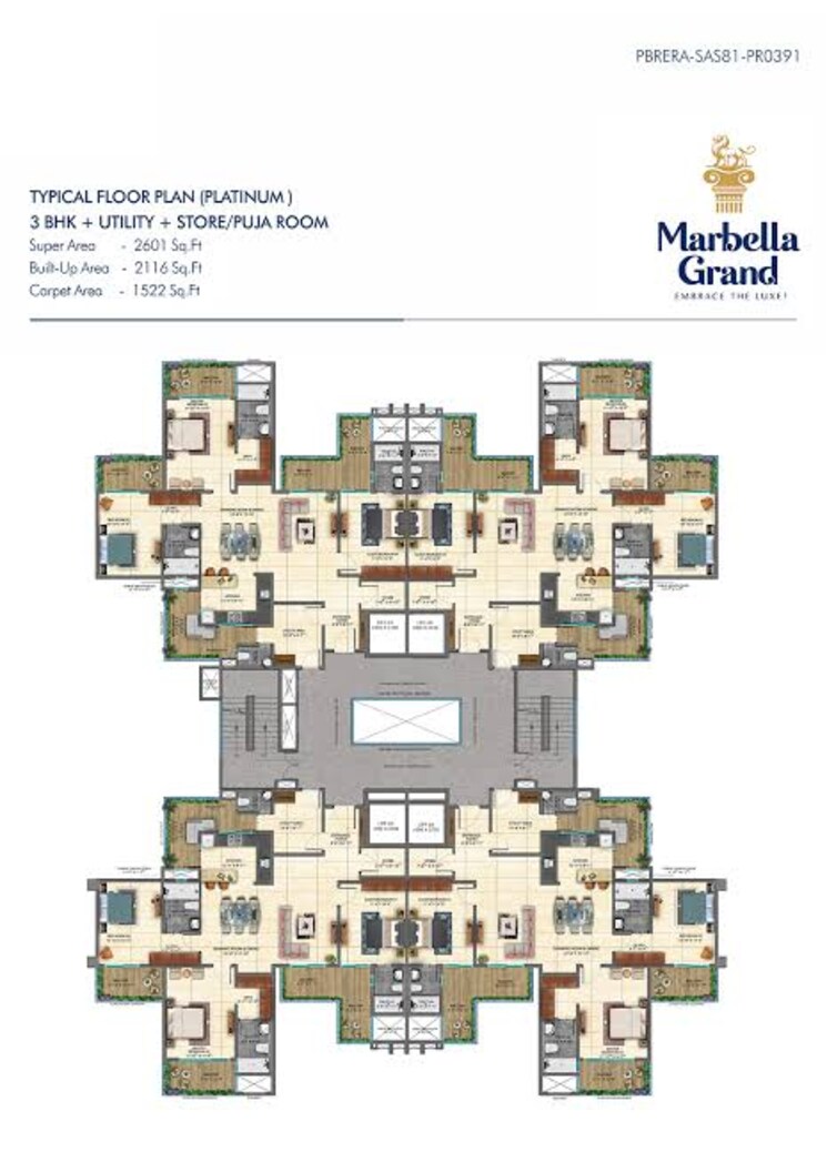 Floor Plan, sector 82 3.5 Bedroom 2601 Sq.Ft. Apartment In Sector 82 Mohali 8847279
