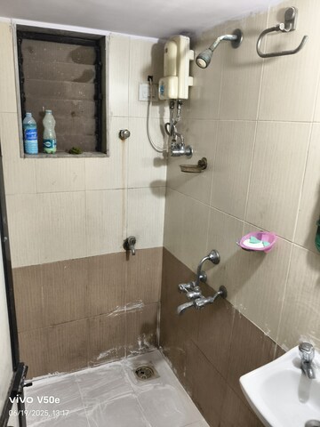 Bathroom in 1 BHK Apartment at MHADA Prakash Cotton Mill, Lower Parel – for Rent