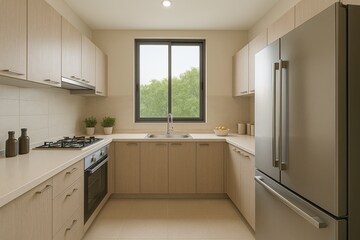 Kitchen in 3 BHK Apartment at Nahar Amrit Shakti, Chandivali – for Sale