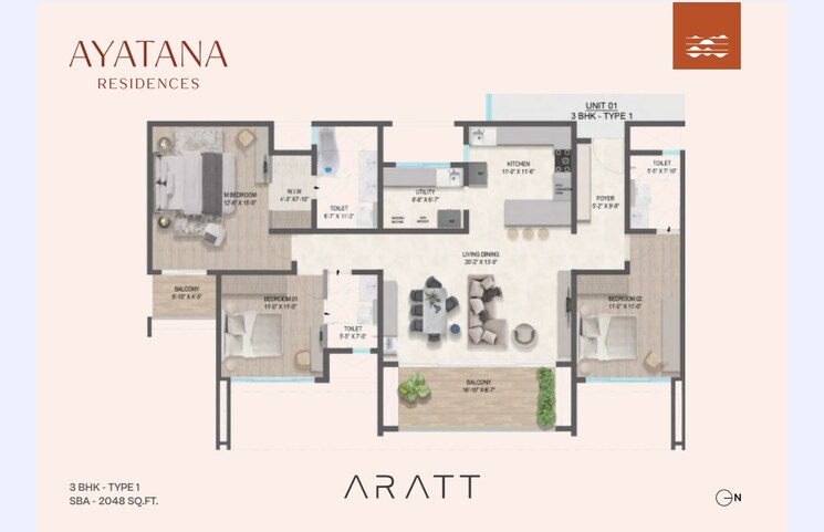 Floor Plan, aratt-ayatana-residences 4 Bedroom 2531 Sq.Ft. Apartment In Electronic City Phase I Bangalore 8848031