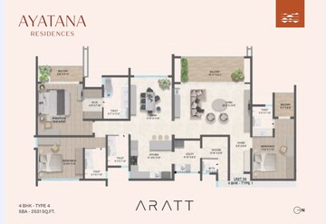Floor Plan in 4 BHK Apartment at Aratt Ayatana Residences, Electronic City Phase I – for Sale