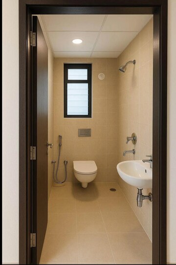 Bathroom in 1 BHK Apartment at Metro Satyam Queens Necklace, Rohinjan – for Sale