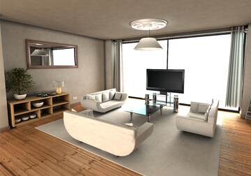Living Room in 2 BHK Apartment at Kalpataru Immensa, Kolshet Road – for Rent