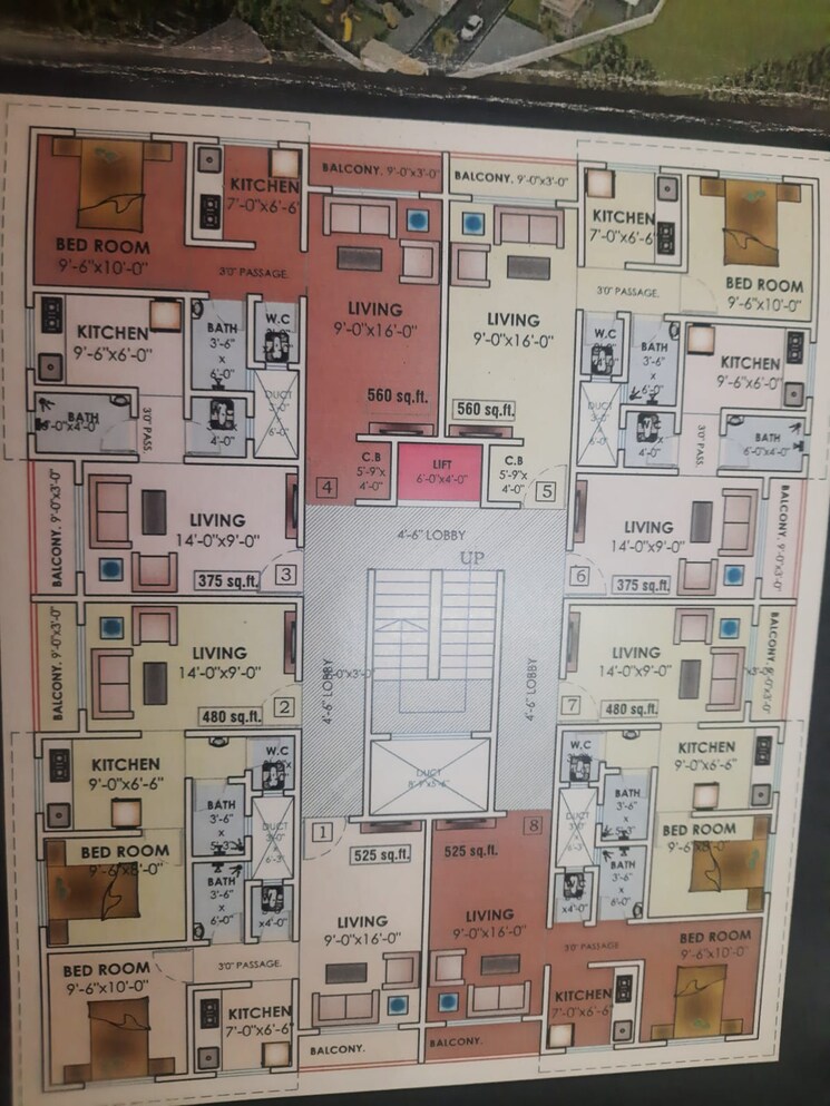 Floor Plan, pushti-park 1 Bedroom 480 Sq.Ft. Apartment In Kalher Thane 8849682