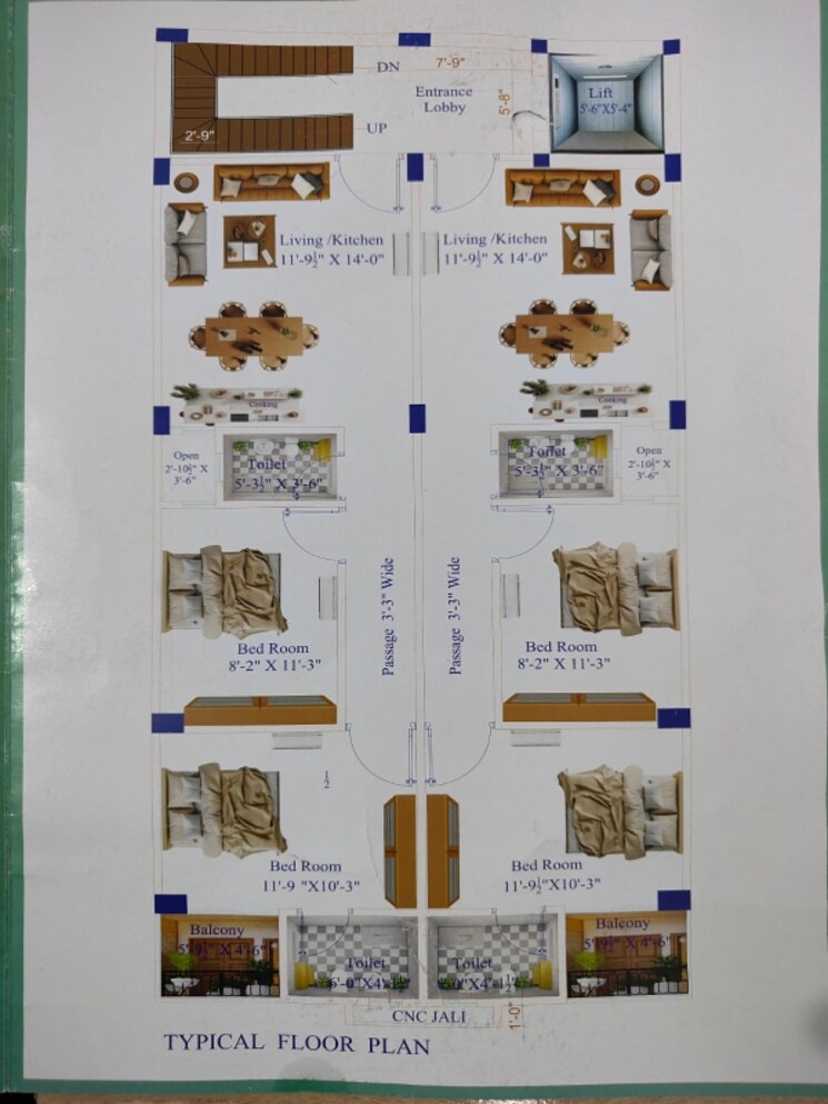Floor Plan, indira nagar 2 Bedroom 700 Sq.Ft. Builder Floor In Indira Nagar Lucknow 8850006