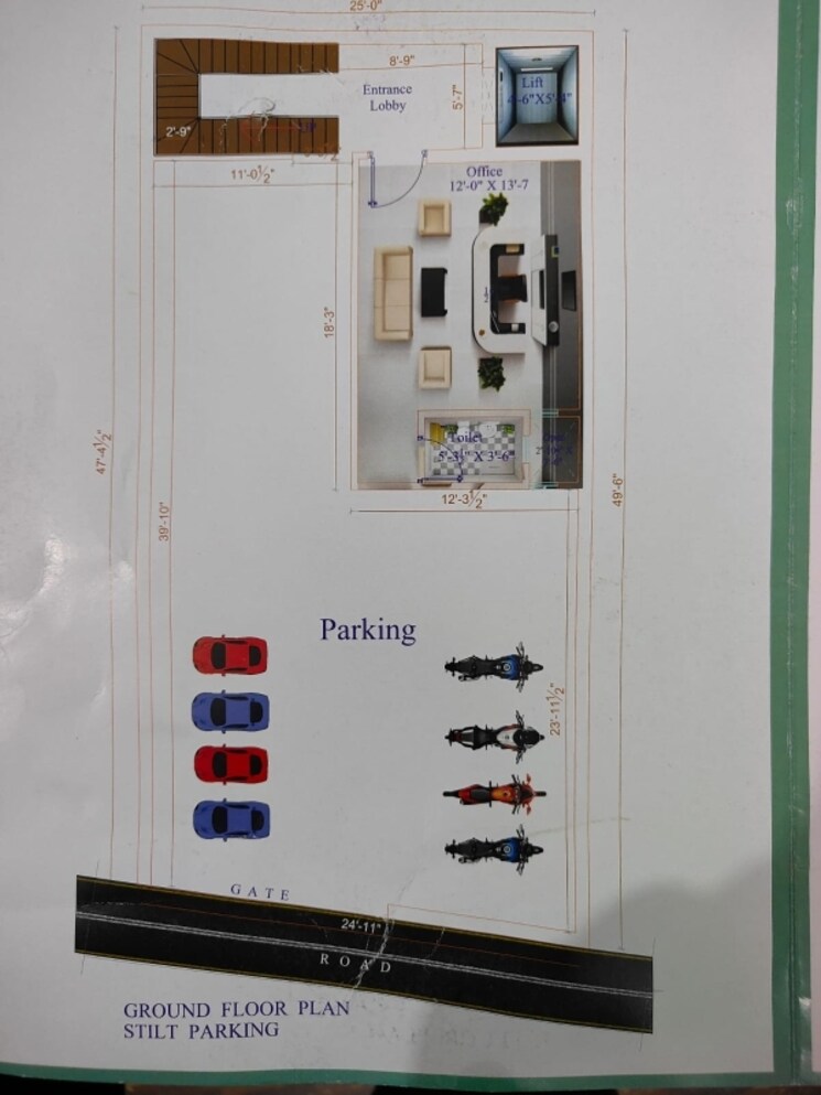 Floor Plan, indira nagar 2 Bedroom 700 Sq.Ft. Builder Floor In Indira Nagar Lucknow 8850008