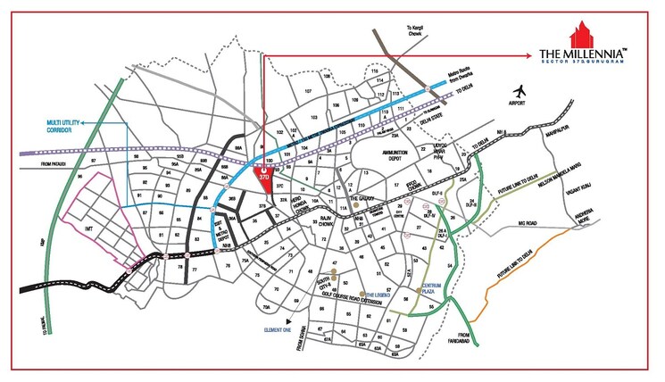 Map Location, signature-global-the-millennia 2 Bedroom 644 Sq.Ft. Apartment In Sector 37d Gurgaon 8850407