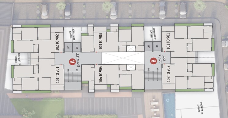 Floor Plan, rhythm-aura 3 Bedroom 1761 Sq.Ft. Apartment In Bopal Ahmedabad 8850054